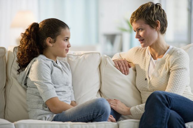 Mother and daughter having a serious talk