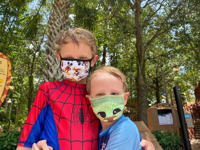 Masks at the Animal Kingdom Villas Kidani Village Pool_Brooke Geiger McDonald