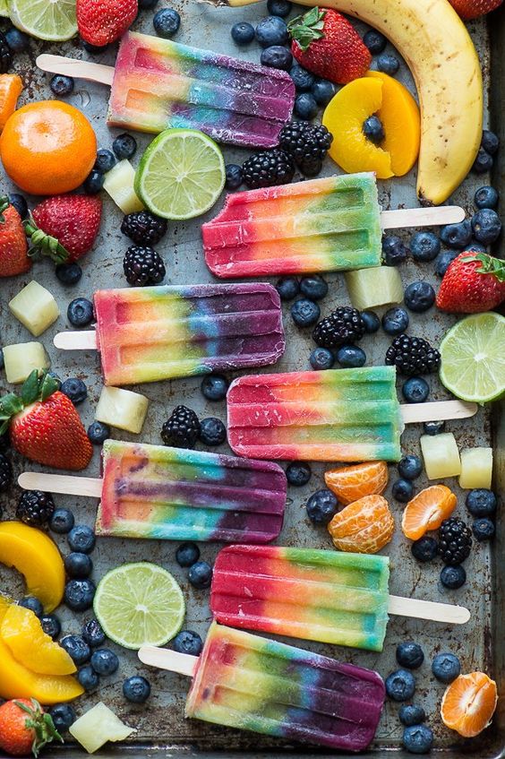 rainbow popsicles