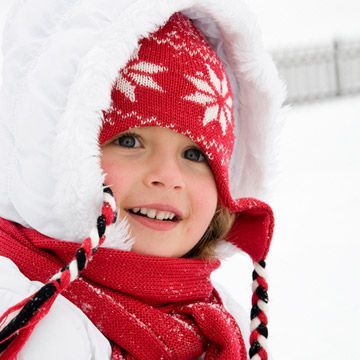 Child outside in snow