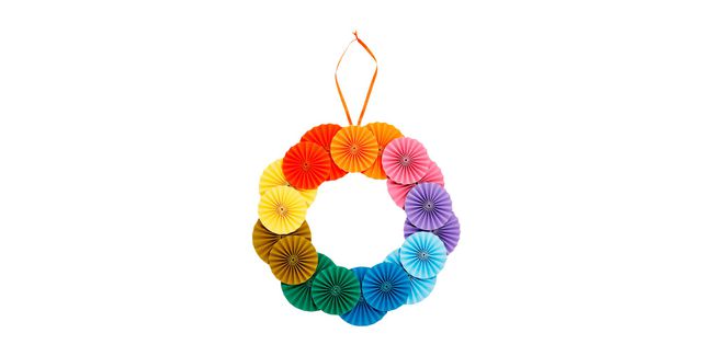 colorful fan wreath