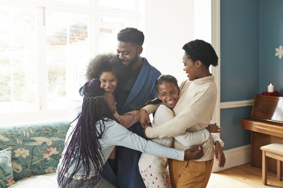 An image of a family at home.