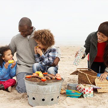 family picnic at the beach