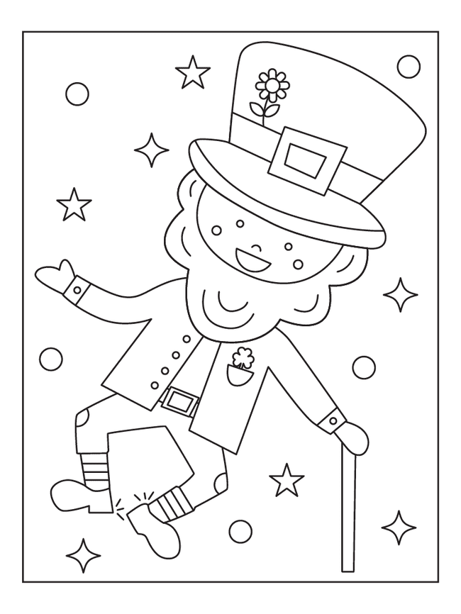 Leprechaun Coloring Page for St. Patrick's Day