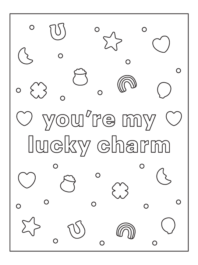 Lucky Charms St. Patrick's Day Coloring Page