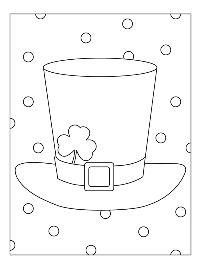 Irish Top Hat Coloring Page for St. Patrick's Day