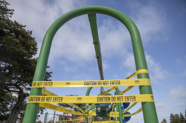 An image of a playground closed in San Francisco.