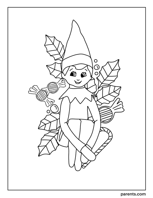 Elf on the Shelf Coloring Page