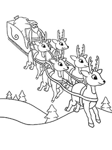 Santa;s Sleigh Coloring Page