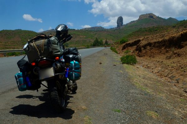 Motorbike on the side of a road