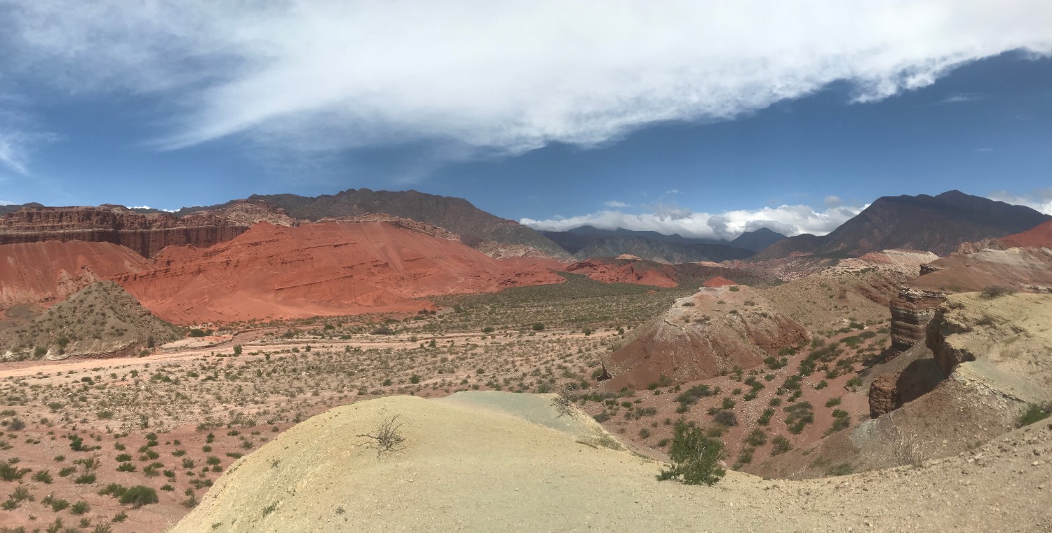 Landscape of the desert in Argentina outside Cafayete