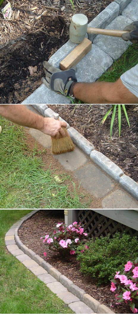 Brick Edging for Flower Beds