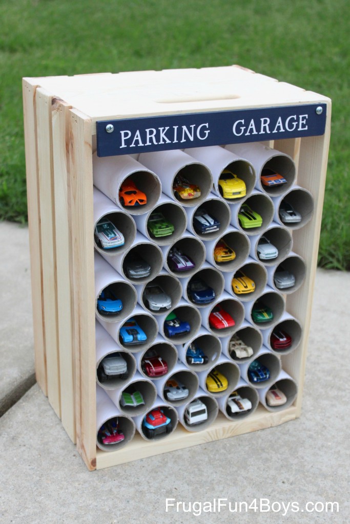 DIY Wooden Crate Hot Wheels Display