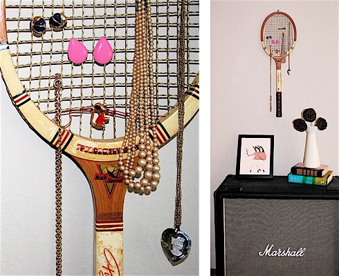 Recycle a Tennis Racket into a Jewelry Display