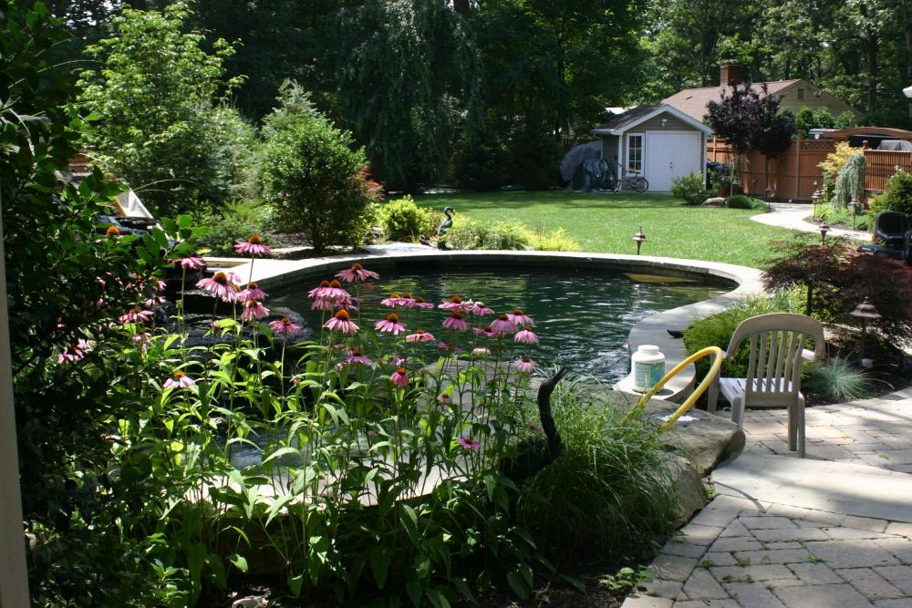 Concrete Pond with Waterfall