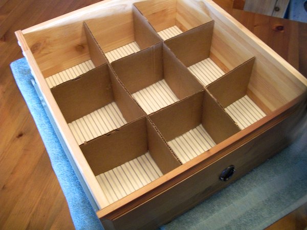 Upcycled Cardboard Drawer Dividers