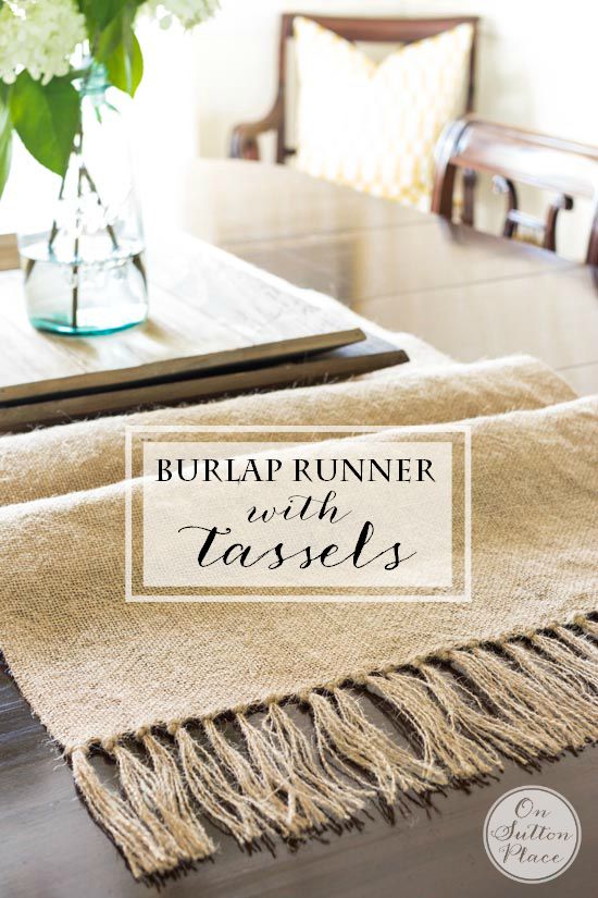 DIY Burlap Table Runner with Tassels