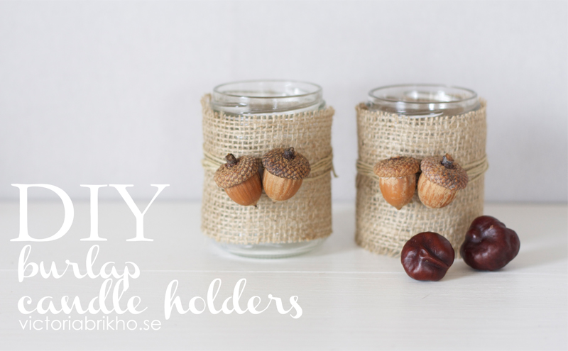 DIY Burlap Candle Holders