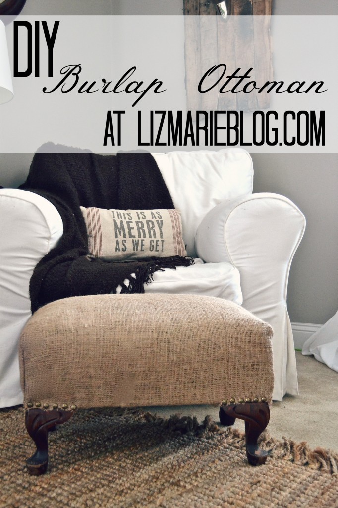 DIY Burlap Ottoman