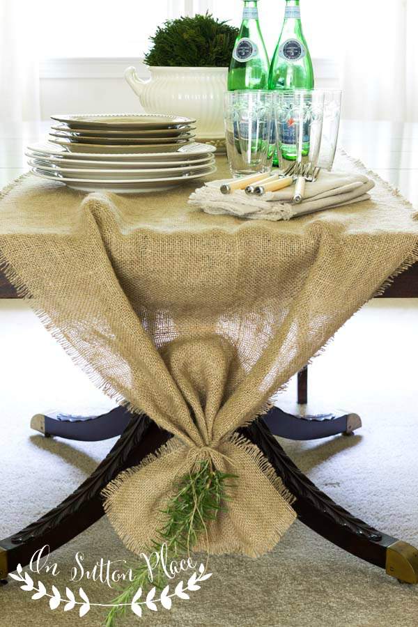 Easy No Sew Burlap Table Runner