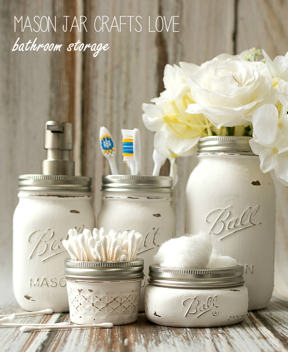 Mason Jar Bathroom Storage and Accessories