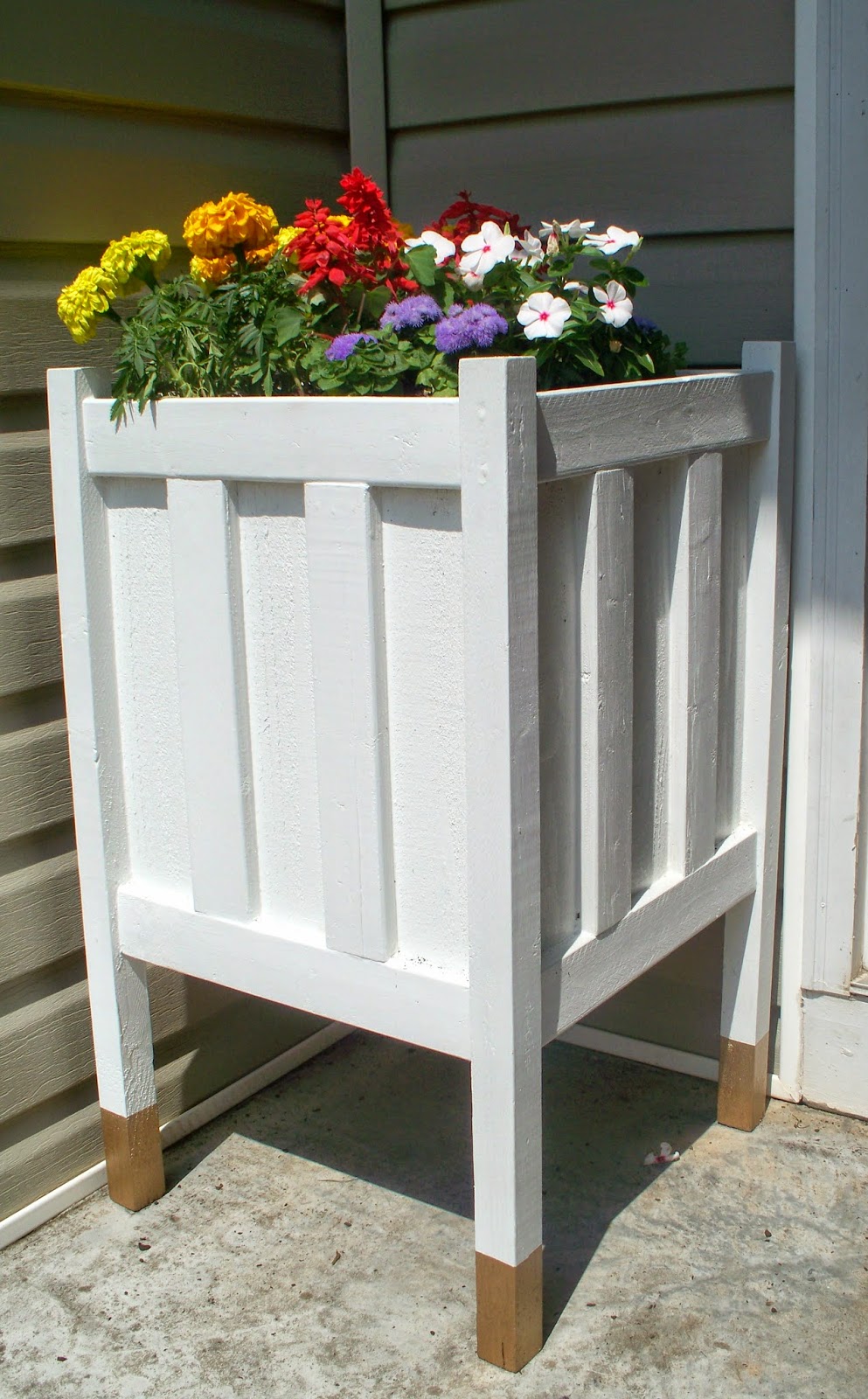 Front Porch Planter With Gold Dipped Legs