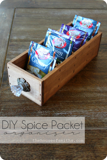 DIY Spice Packet Organizer and Wooden Crates