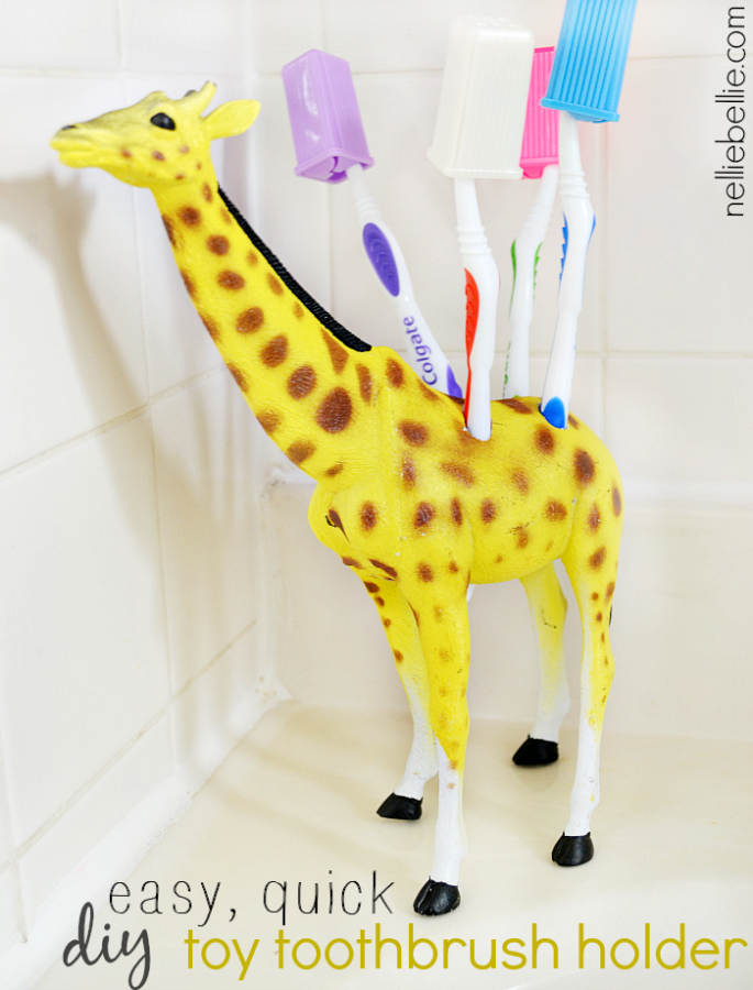 Turn A Plastic Toy Into a Toothbrush Holder