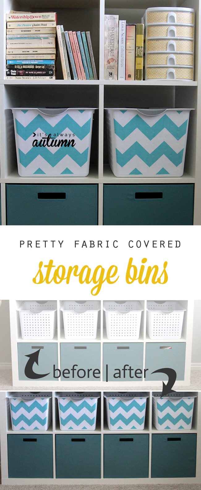 Easy DIY Fabric Covered Storage Bins