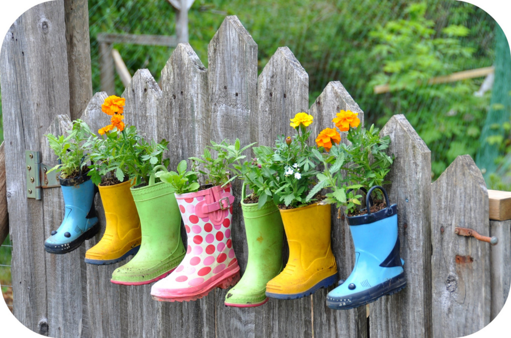 Cute Little Boots Vegetable Garden