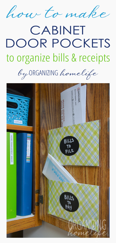 Organize Your Bills And Receipts With Cabinet Door Pockets