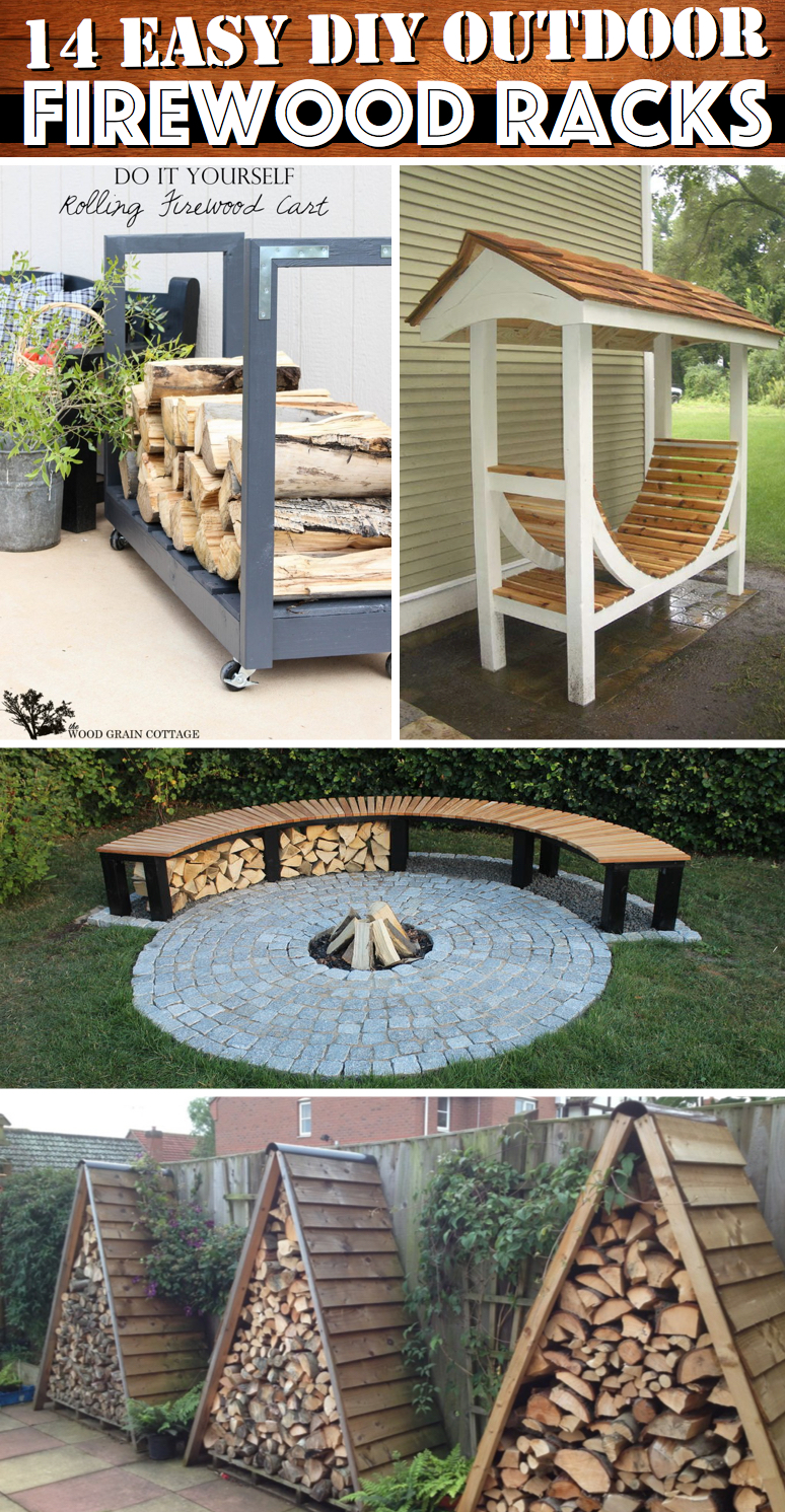 14 Easy DIY Outdoor Firewood Racks