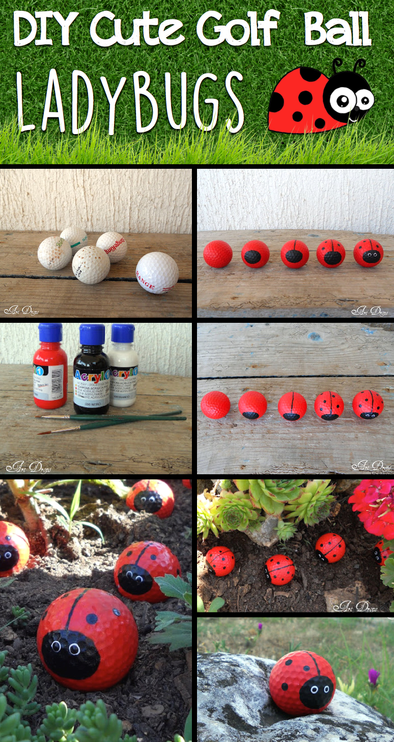 DIY Cute Golf Ball Ladybugs 