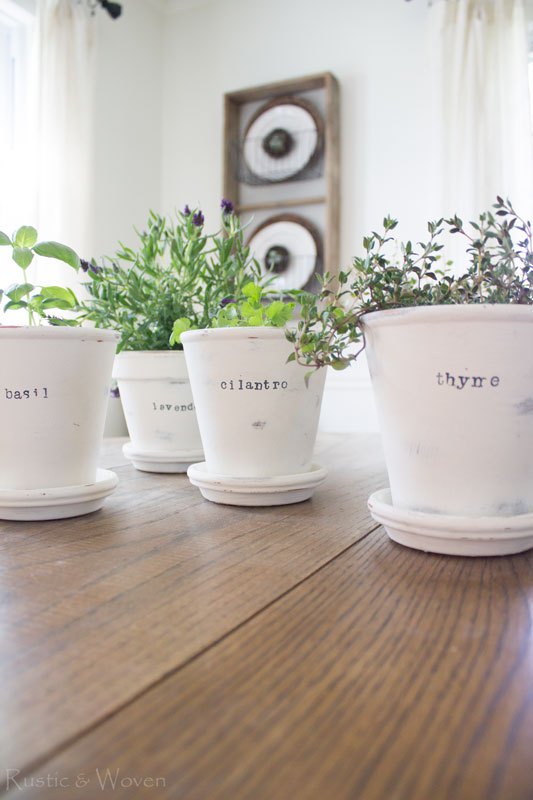 Chalk Painted Herb Planters