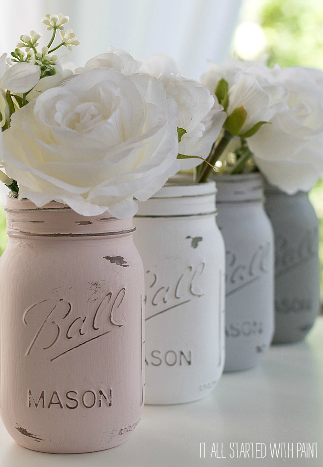 Unique Distressed Mason Jars