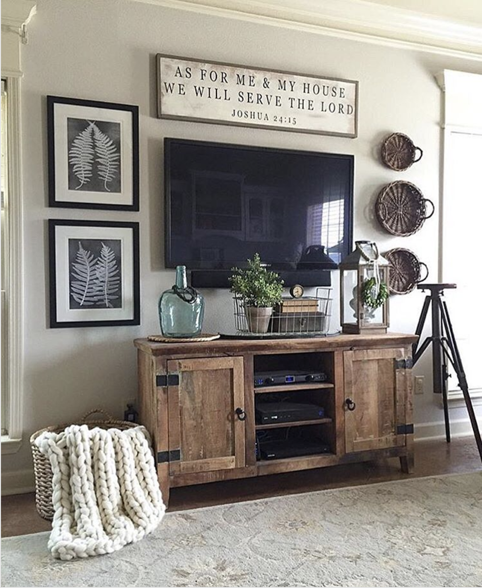 Wooden Cabinet Used as Entertainment Console