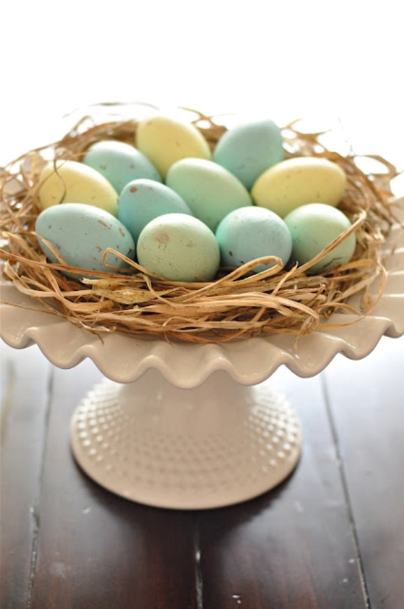 DIY Robin Blue Painted Easter Eggs