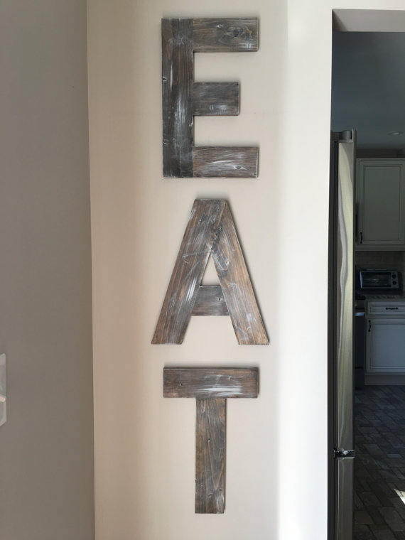 EAT Sign - Wooden Letters