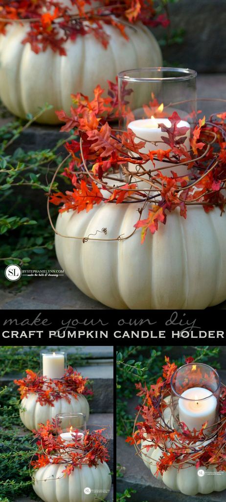 Craft Pumpkin Candle Holders