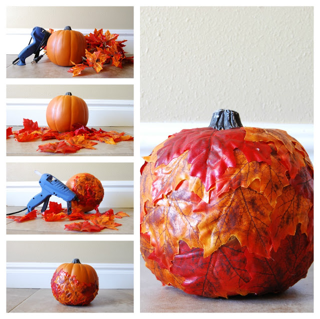 Leaf Covered Pumpkins