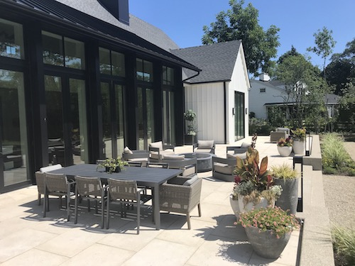 Backyard deck view with patio seating