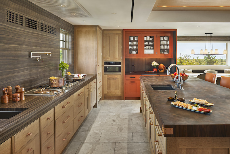 Ample kitchen storage in an open floorplan home.