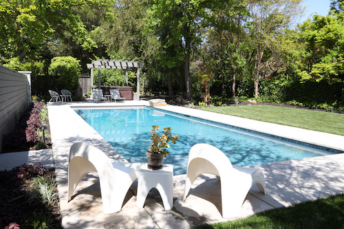 Rectangular backyard pool.