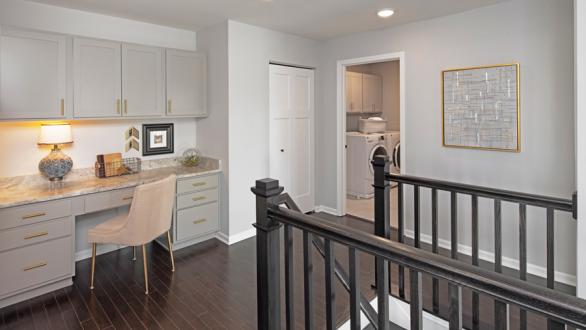 desk area on landing at top of stairs