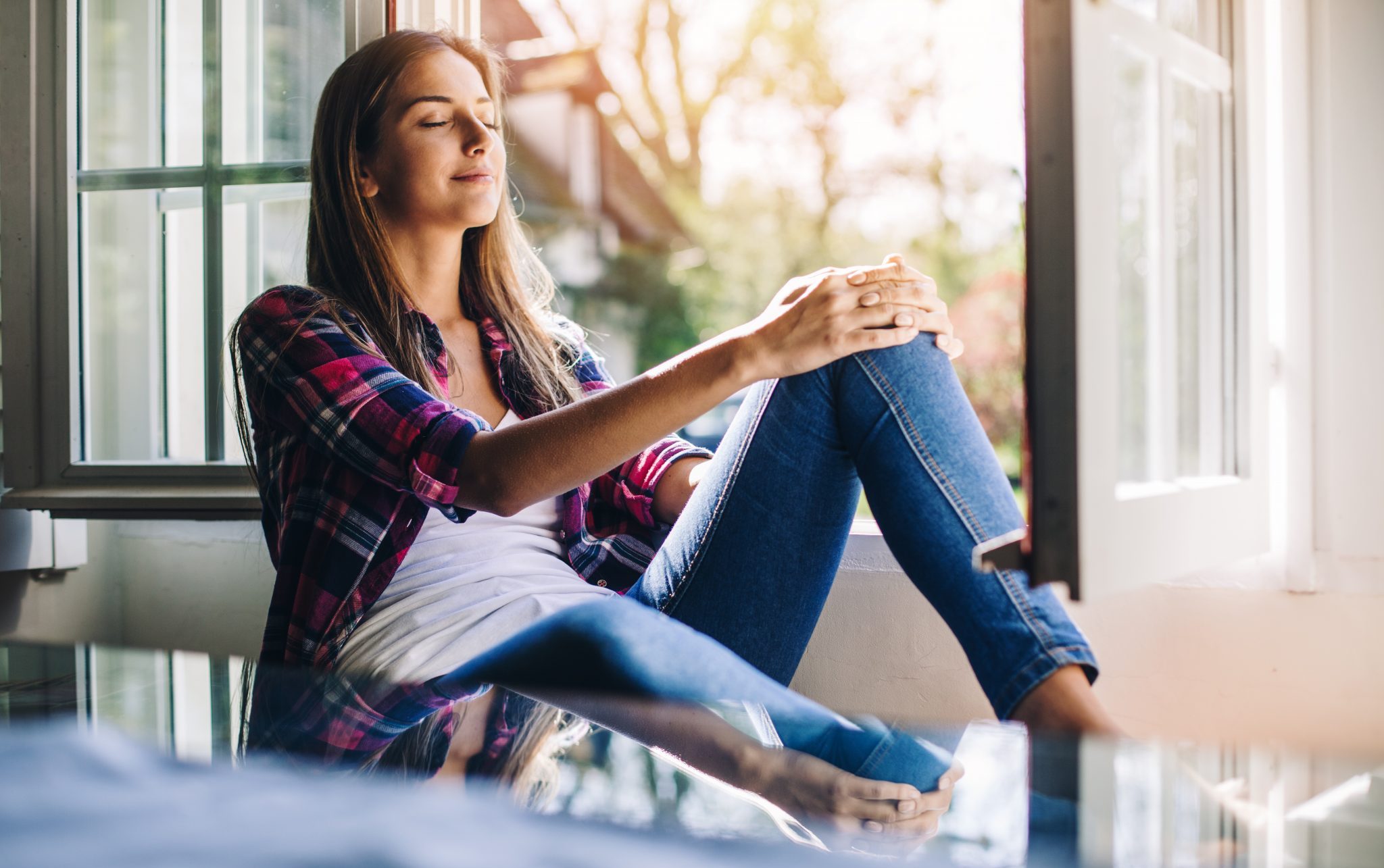 girl meditating